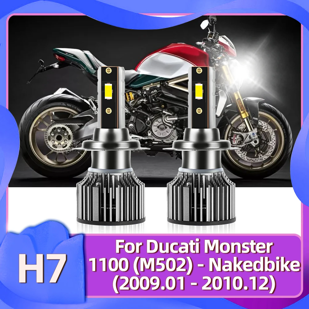 Motorcycle LED Headlight H4 Bright High Low Beam CSP Vehicles Bulbs 12V H7 For Ducati Monster 1100 (M502) - Nakedbike 2009 2010