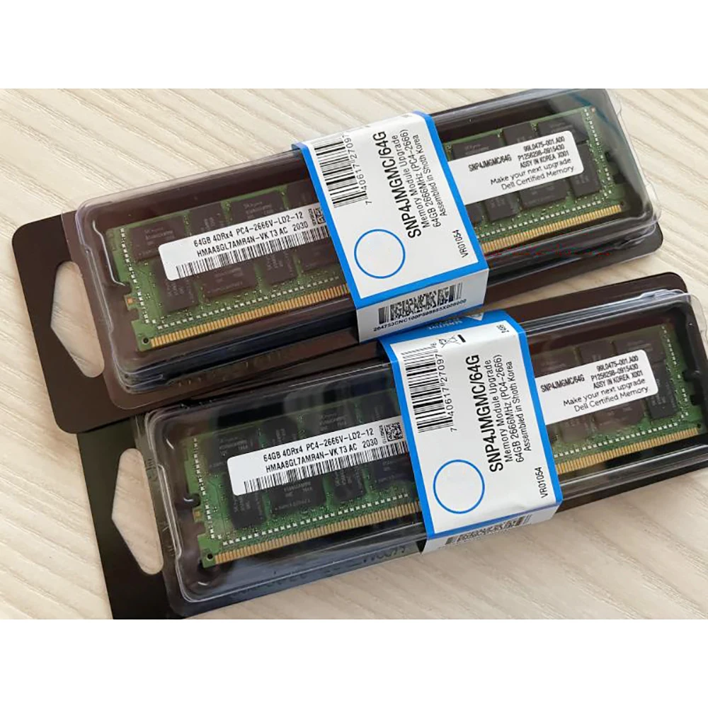 For DELL Server Memory SNP4JMGMC/64G 64GB 4DRX4 DDR4 2400MHz ECC RDIMM RAM Fast Ship High Quality