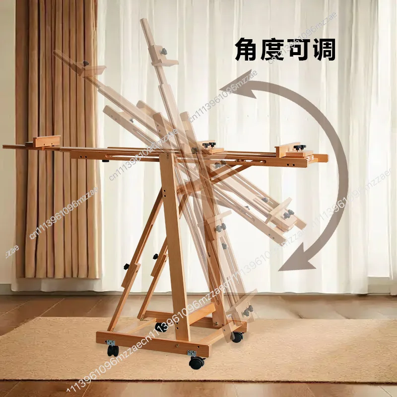 Beech Wood Dual Purpose Easel Lifting Folding Floor Standing for Art Students Sketch Oil Painting Display