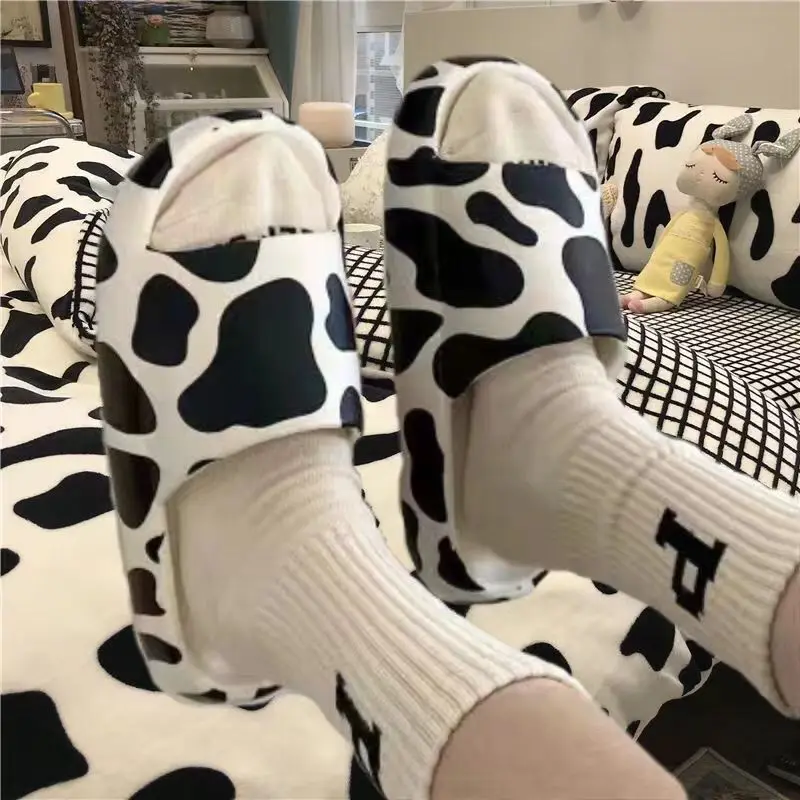 Women's Slippers Cute Zebra Bear Dairy Cow Bathroom Summer Shoes Female Home Casual Comfortable Soft Non-Slip Sandals Studant