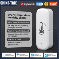 WIFI/Zigbee Smart Home Automation Smart Temperature Humidity Sensor Real-Time App Alert Remote Control Alexa Google Assistant
