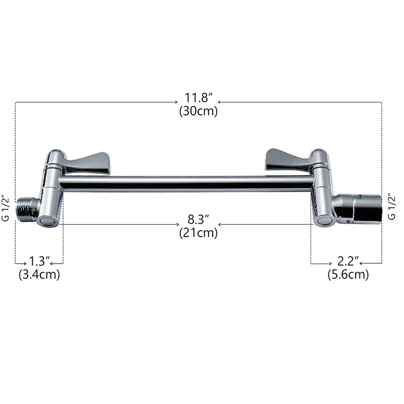 Adjustable Shower Arm Universal Connection Solid Brass Shower Adjustable Angle Anti-leak Shower Extension Arm Wholesales