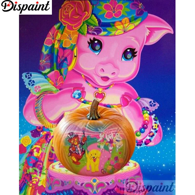 

Dispaint Full Square/Round Drill 5D DIY Diamond Painting "Cartoon pig" Embroidery Cross Stitch 3D Home Decor A12465