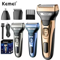 Kemei 3 In 1 Powerful Electric Shaver Facial Body Hair Trimmer Beard Shaving Machine Razor Nose Ear Hair Trimmer For Men KM-1429