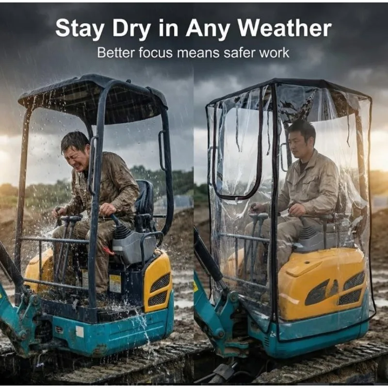 High quality Mini Excavator Car Cover Warm Awning Pvc Windproof For Kubota U15 U17 U20 U30
