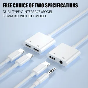 2IN1オーディオアダプターUSB Cから3.5 mmジャックタイプ-C/デュアルタイプC-サムスンXiaomi有線イヤホンコネクタ用 10ベストセールスUSB 2IN1 -№5