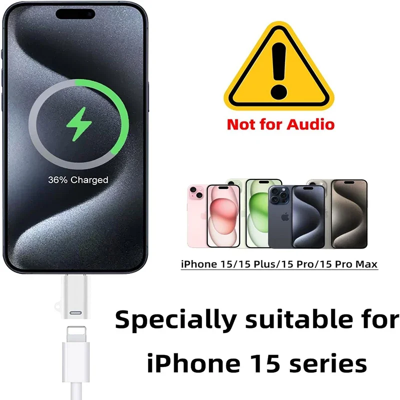 iPhone Female To Type C Male Cable Adapter For Apple iPhone 15 Pro Max iPad USB C To Lighting Charging Data Sync Connector