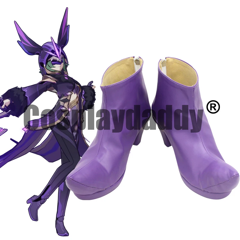 Genshin Impact Inazuma Lyudochka Schneitzevna Fatui Electro Cicin Mage Game Cosplay Purple Shoes Heeled Booties X002