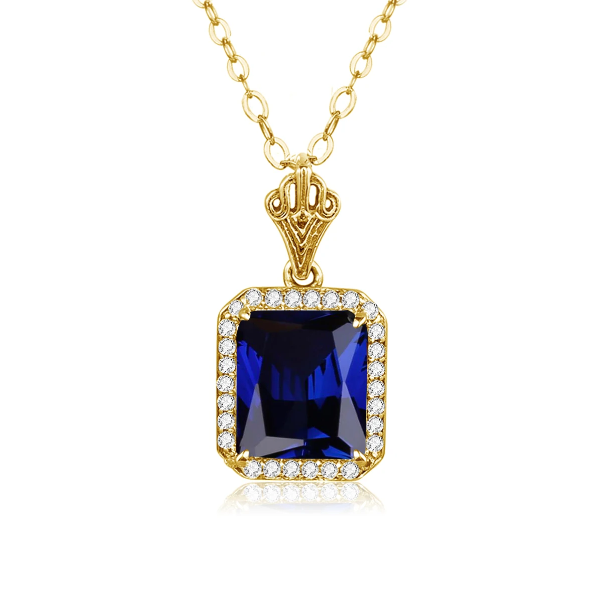 Szjinao 14K Gold Filled Aquamarine Pendant Necklace Durable Fade Resistant Vintage Trendy Jewelry for Women Mother's Day Gifts