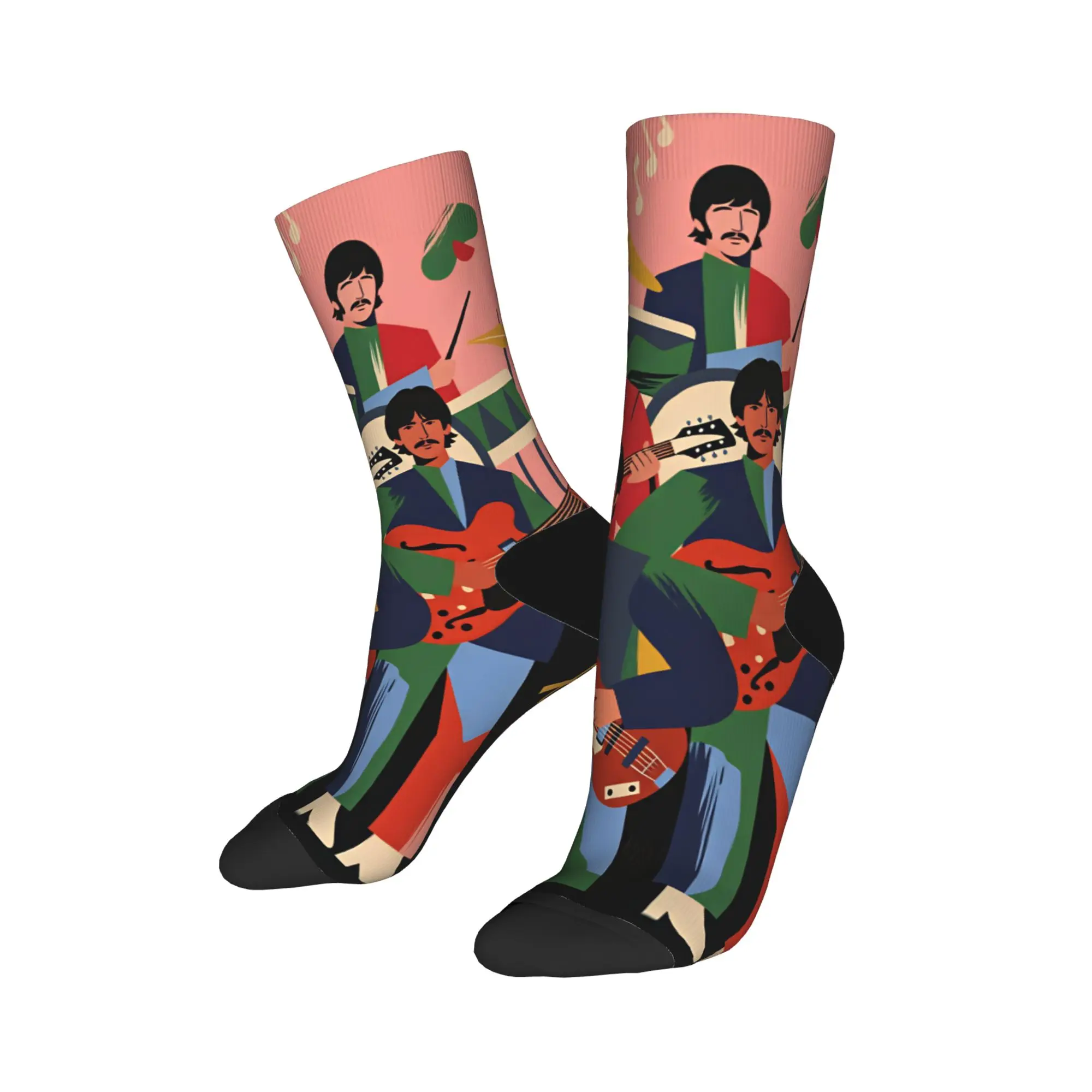 Beatled Music Socks  Printed Stockings Anti Skid Men Socks Breathable Winter Funny Skateboard Socks