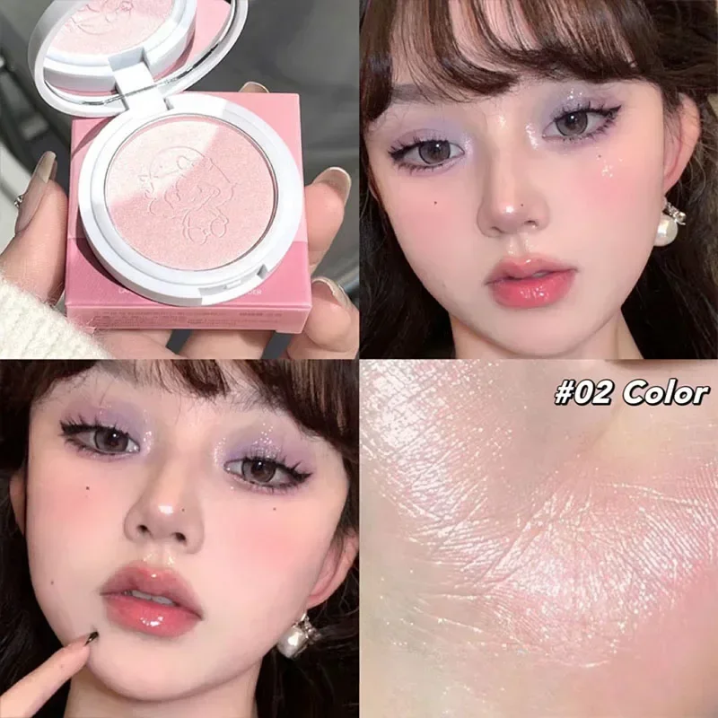 Peach Shimmering Highlight Makeup Natural Fine Flash Highlighters Brightening Glitter Pearl Cheekbones lluminator Powder Palette