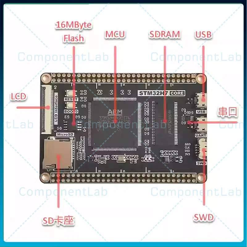 STM32H743IIT6 core board, STM32 minimum system, STM32H7 development board
