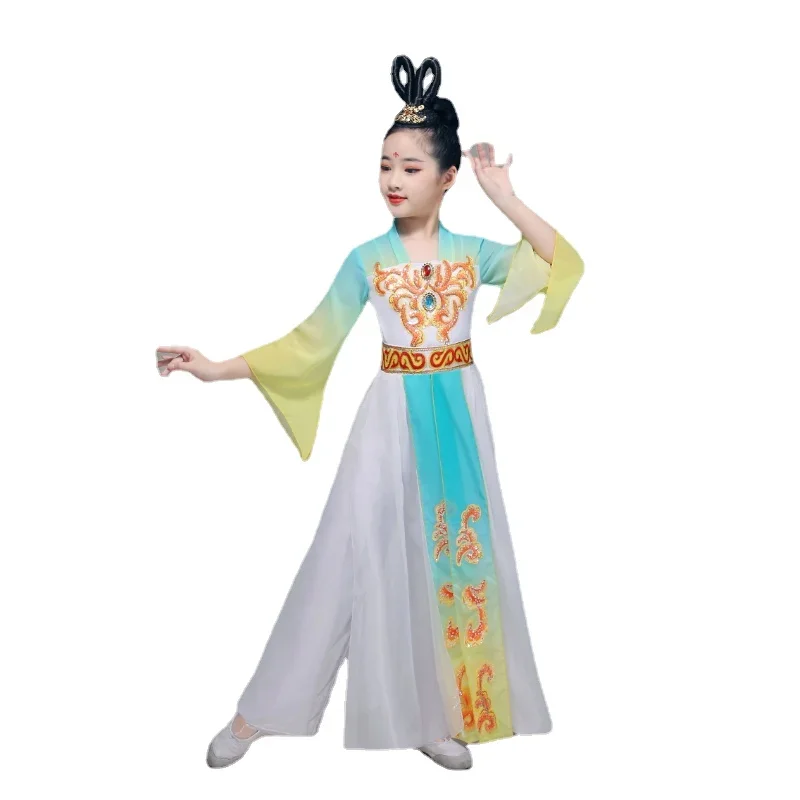 Trajes de danza folclórica china para niñas, trajes de práctica moderna, ropa de baile clásica antigua, ropa Hanfu, Yangko