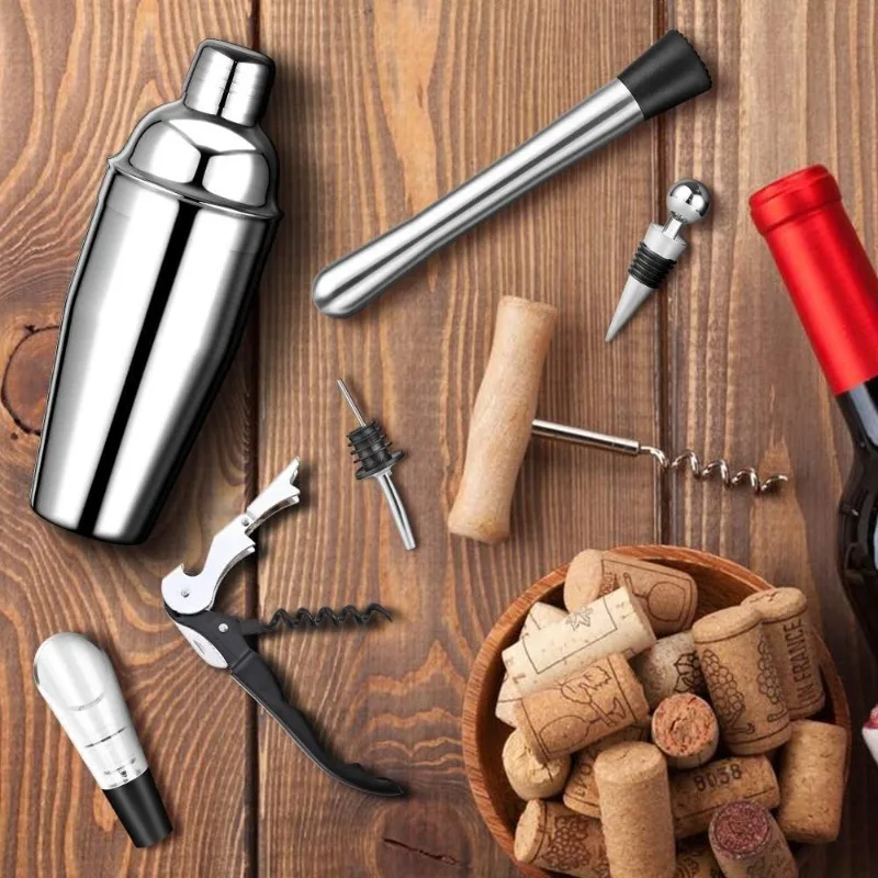 Wholesale  Bar Mixing Supply Kit, 12Pcs Stainless Steel 750ml Boston Cocktail Shaker Complete DIY Bartender Accessories