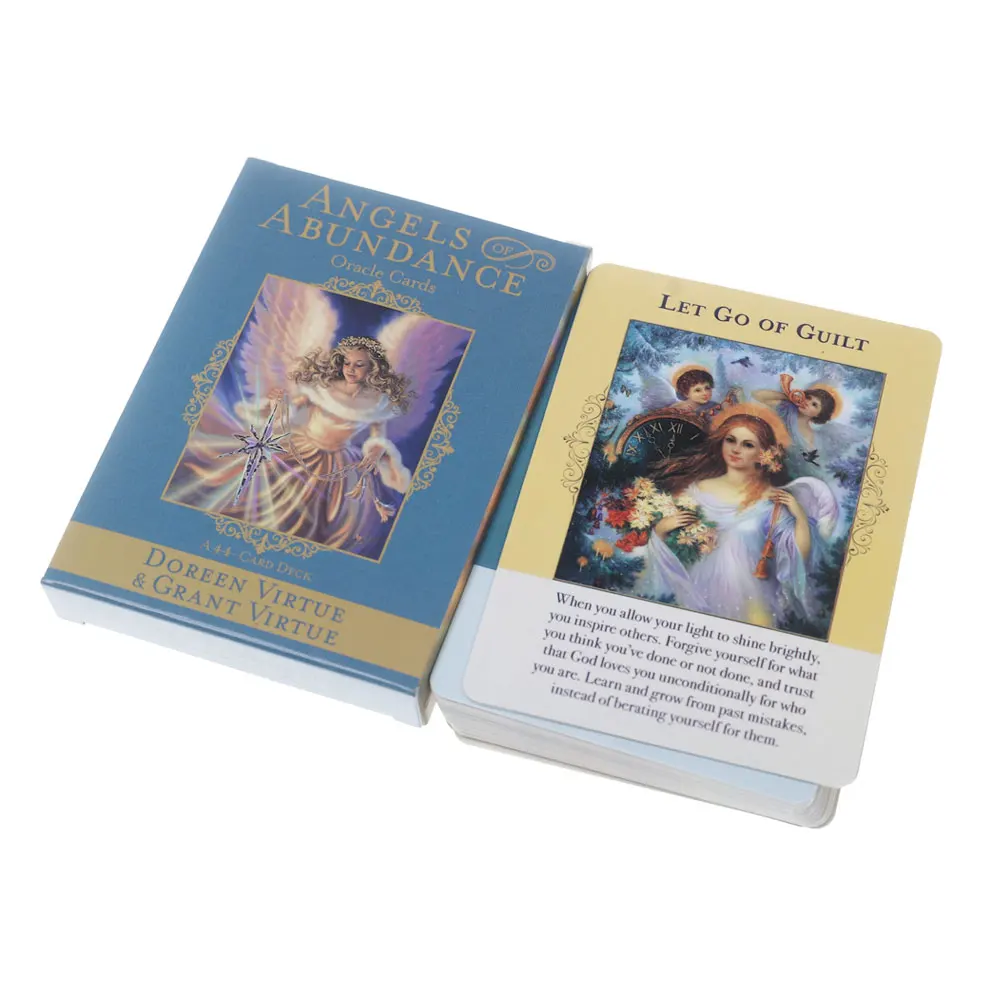 Hot Sale Tarot Cards Angels Of Abundance Oracle Card And PDF Guidance Divination Deck Entertainment Parties Board Game 44PCS/Box
