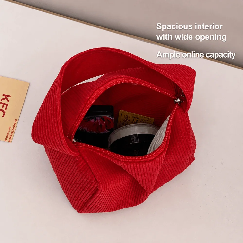 New Large Capacity Corduroy Pillow Bag Soft Portable Crossbody Handbag Zipper Single Shoulder Bag Women