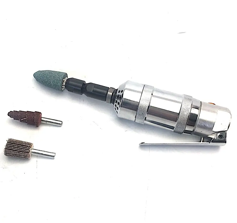 Pneumatic Straight Grinders With Rotary Polishing Bits Round in Cross-section Perfect for Polishing Holes and Curved Surfaces