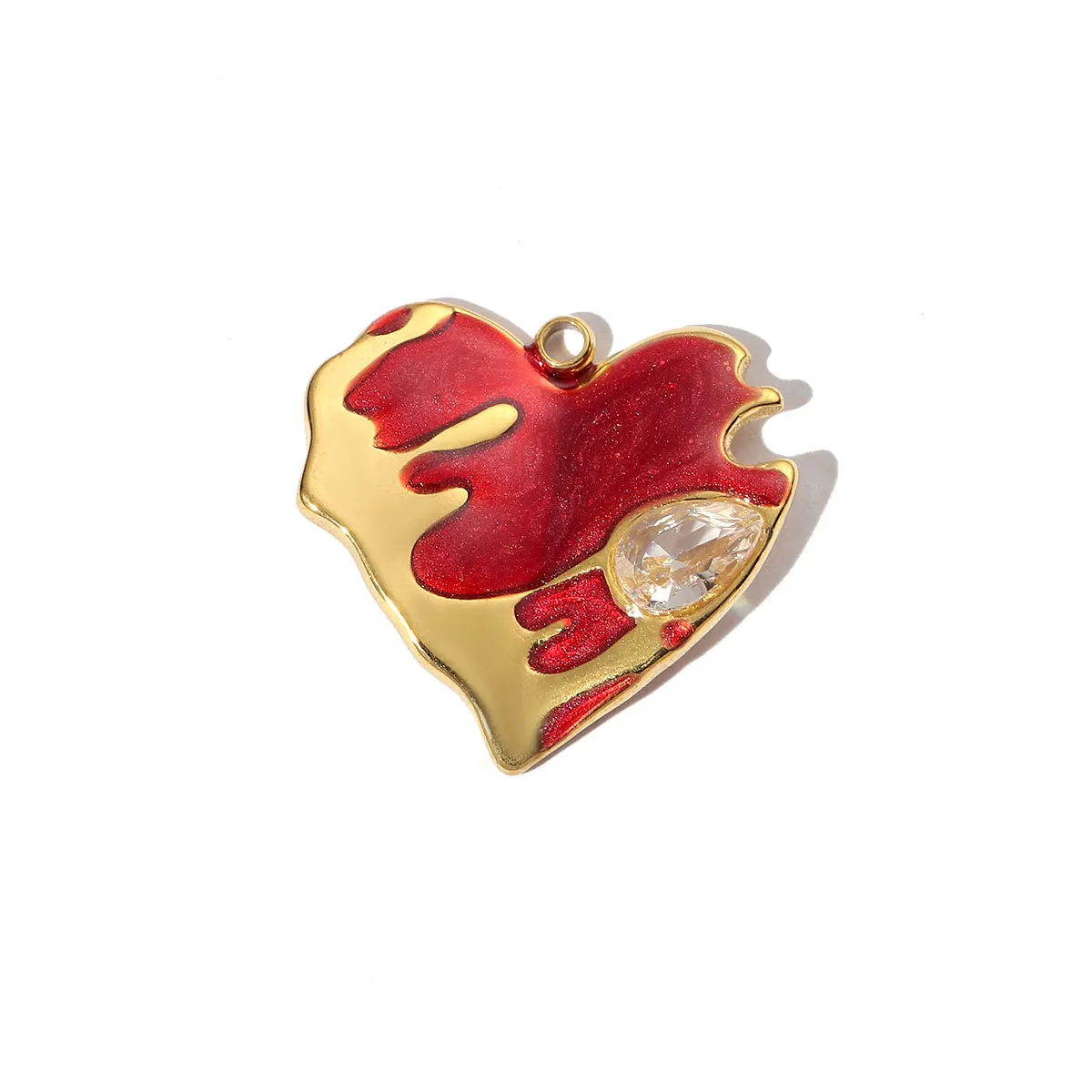3pcs/Lot Stainless Steel Enamel Love Earring DIY Charm Women Colorful Heart Necklace Pendant Waterdrop Natural Stone Jewelry