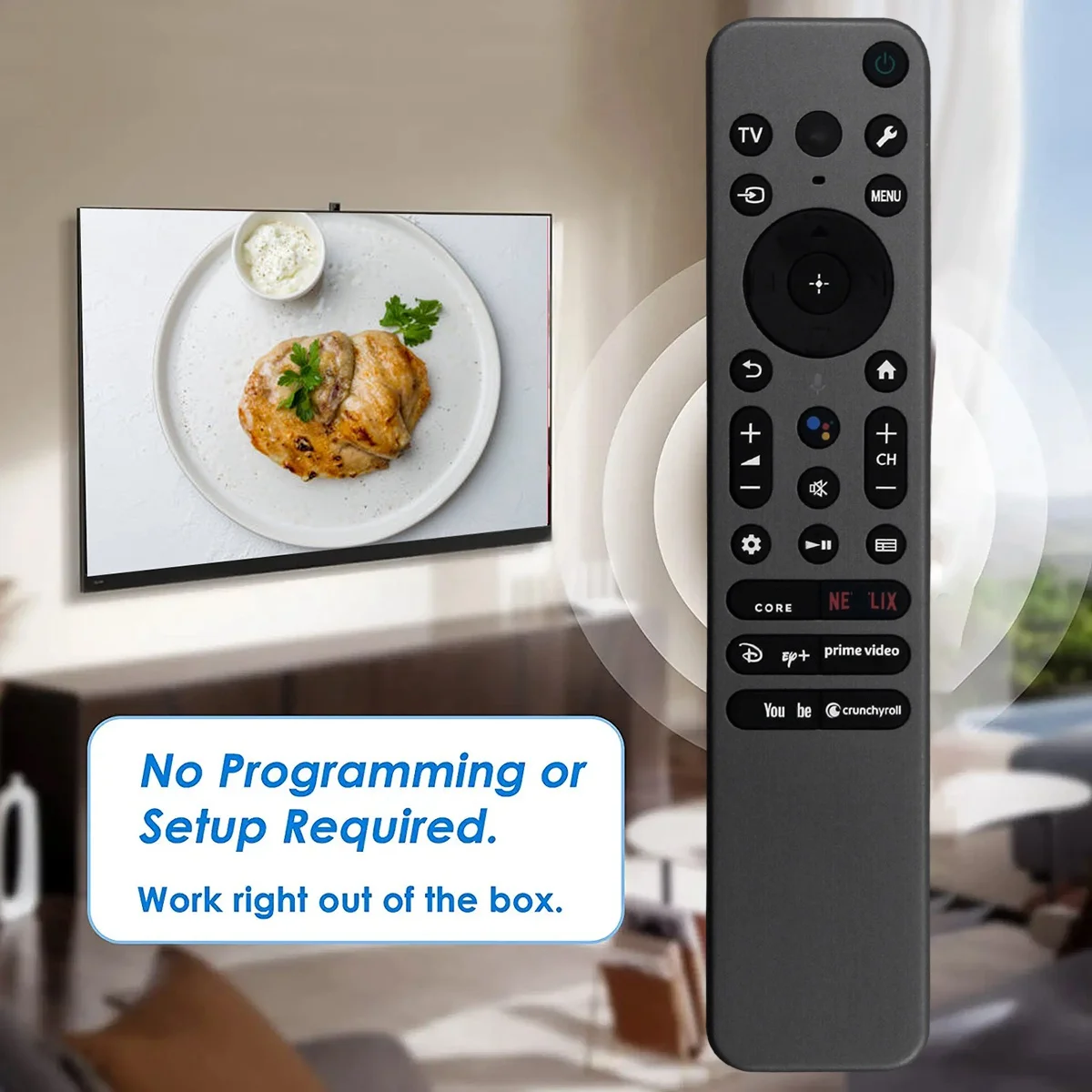 OIIRGO-RMF-TX910U Voice Remote voor Sony TV voor BRAVIA XR OLED/Full Array LED/4K Ultra HD/QD-OLED/Mini LED Serie 2023 TV
