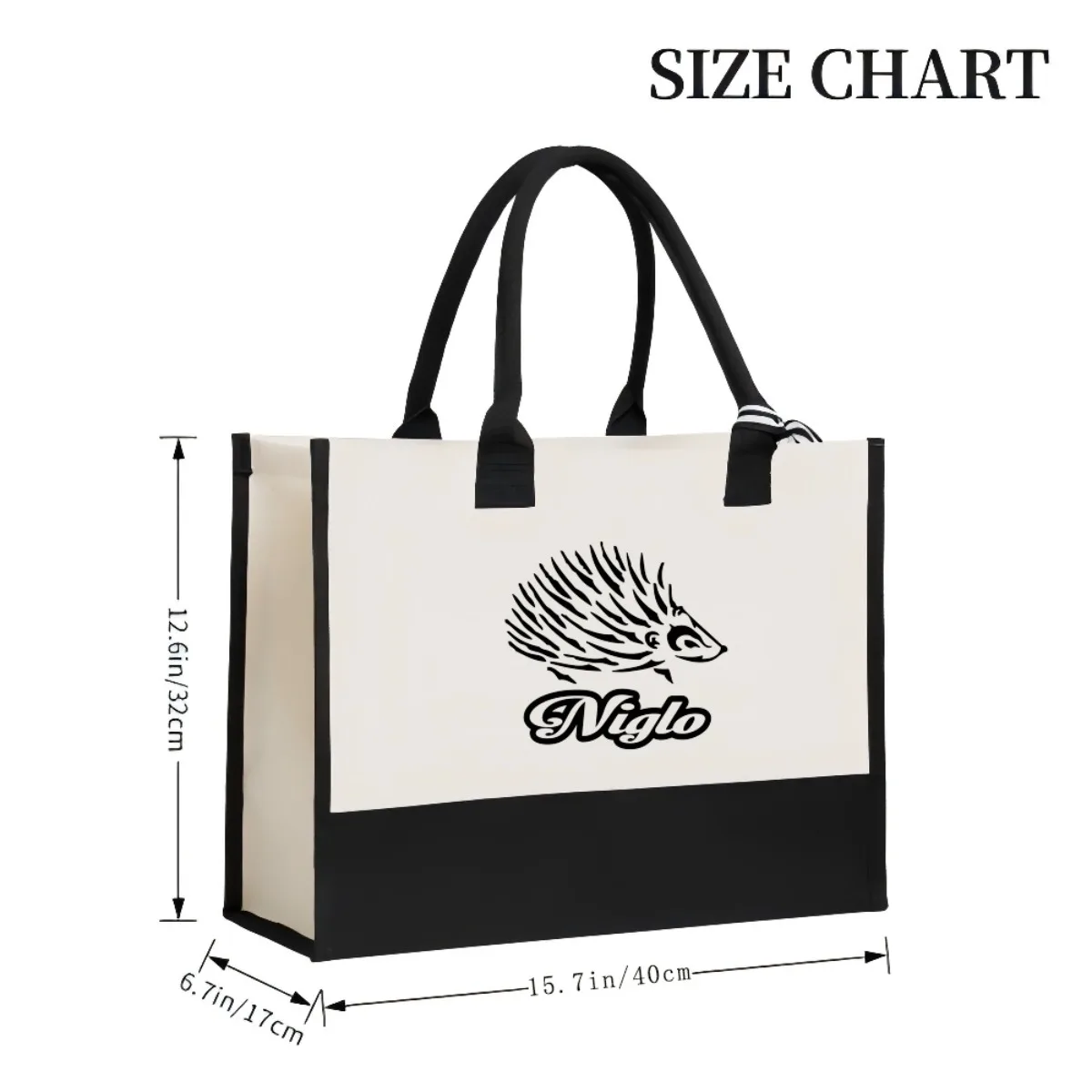 Niglo 2026 وصول جديد موضة عملية واسعة حقيبة حمل قابلة لإعادة الاستخدام نمط طباعة 2 لهجة الثقيلة حقيبة كتف كبيرة لجميع D