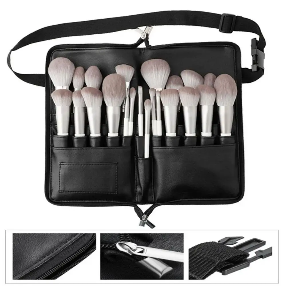 

24 Pockets Makeup Brushes Waist Bag Large Capacity Foldable Travel Brush Organizer Waterproof With Belt Cosmetic Fanny Pack