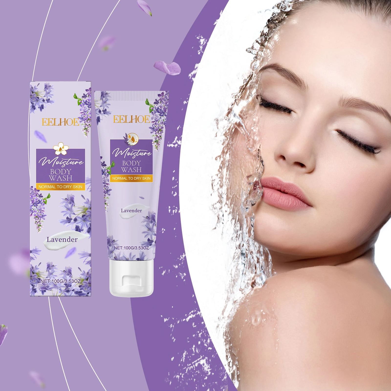 

EELHOE Лавандовое увлажняющее средство для мытья тела снимает напряжение и успокаивает чувствительную кожу