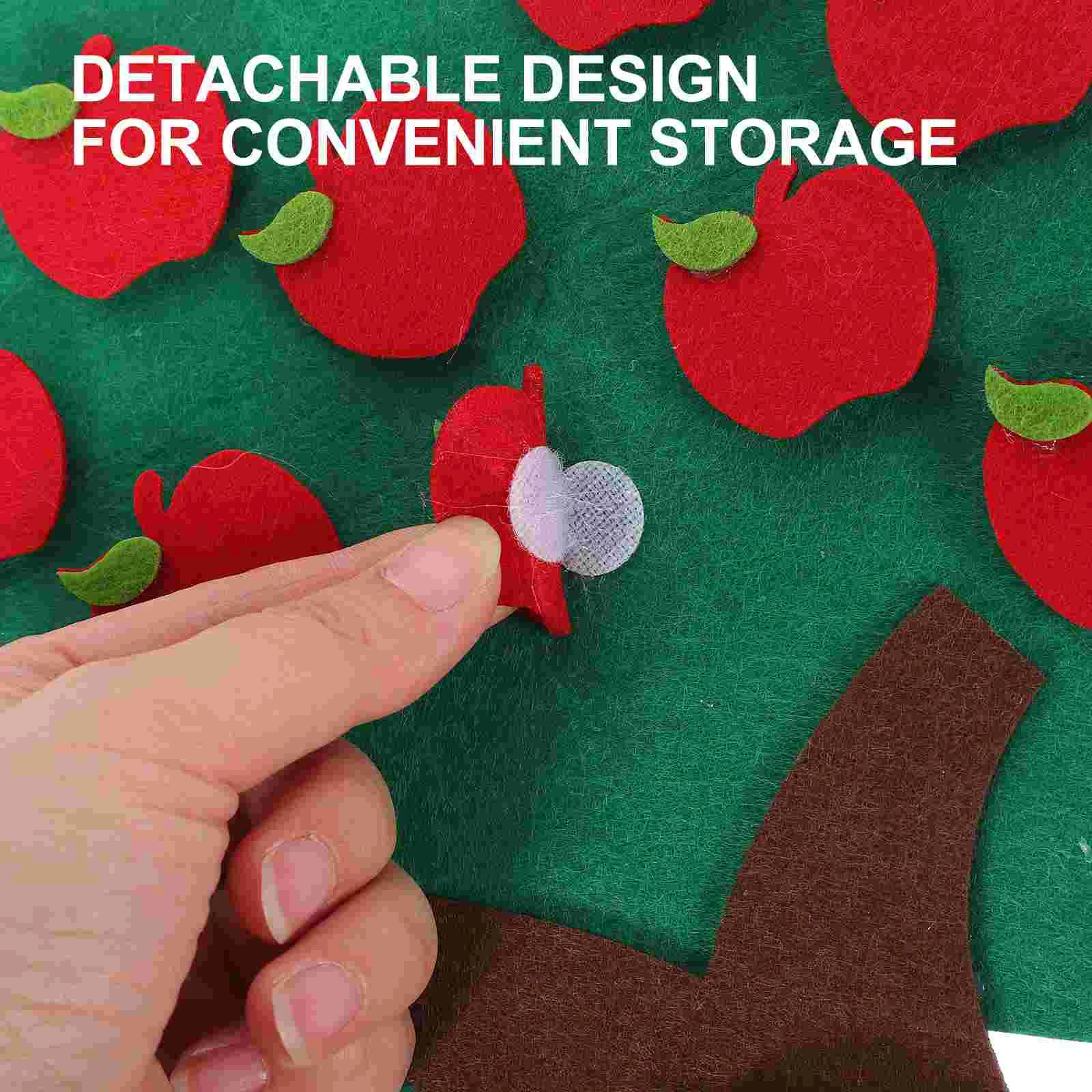 Felt Kindergarten Toys Apple Tree Digital Counting Apples Game Supply Math Games Toddler Stickers Matching Set Child