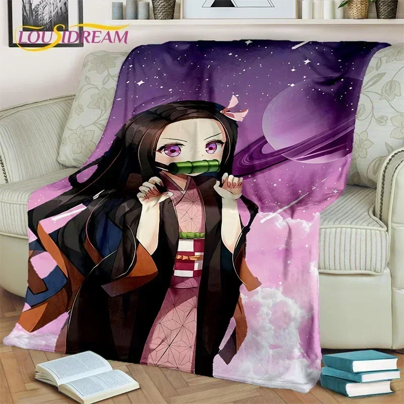 Kamado Nezuko Demon S-Slayer Japan Anime Soft Flannel Blanket for Beds Bedroom Sofa Picnic,Throw Blanket for kidOutdoors Leis@0#