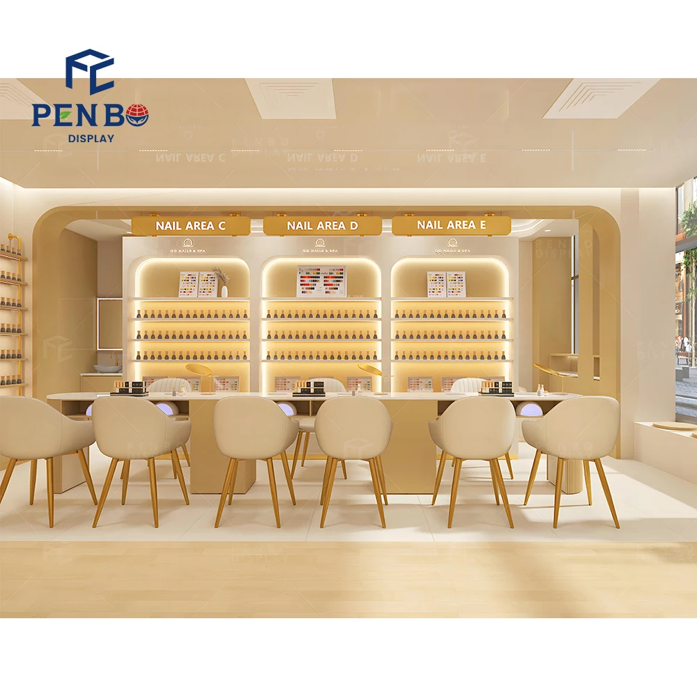 Modern Nail Salon Furniture Nail Station Interior Decor Manicure Workbench Beauty Salon Decoration Design