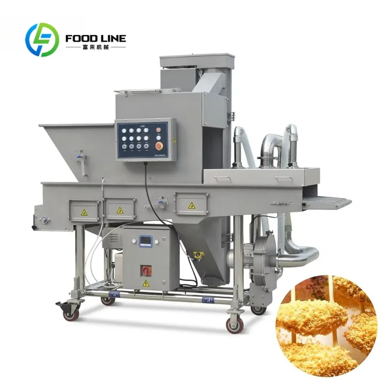 Máquina Personalizada de Rebozado de Tambor de Acero Inoxidable, Recubrimiento Automático de Harina para Pollo, Palomitas y Carne Crujiente Pequeña, Personalizable