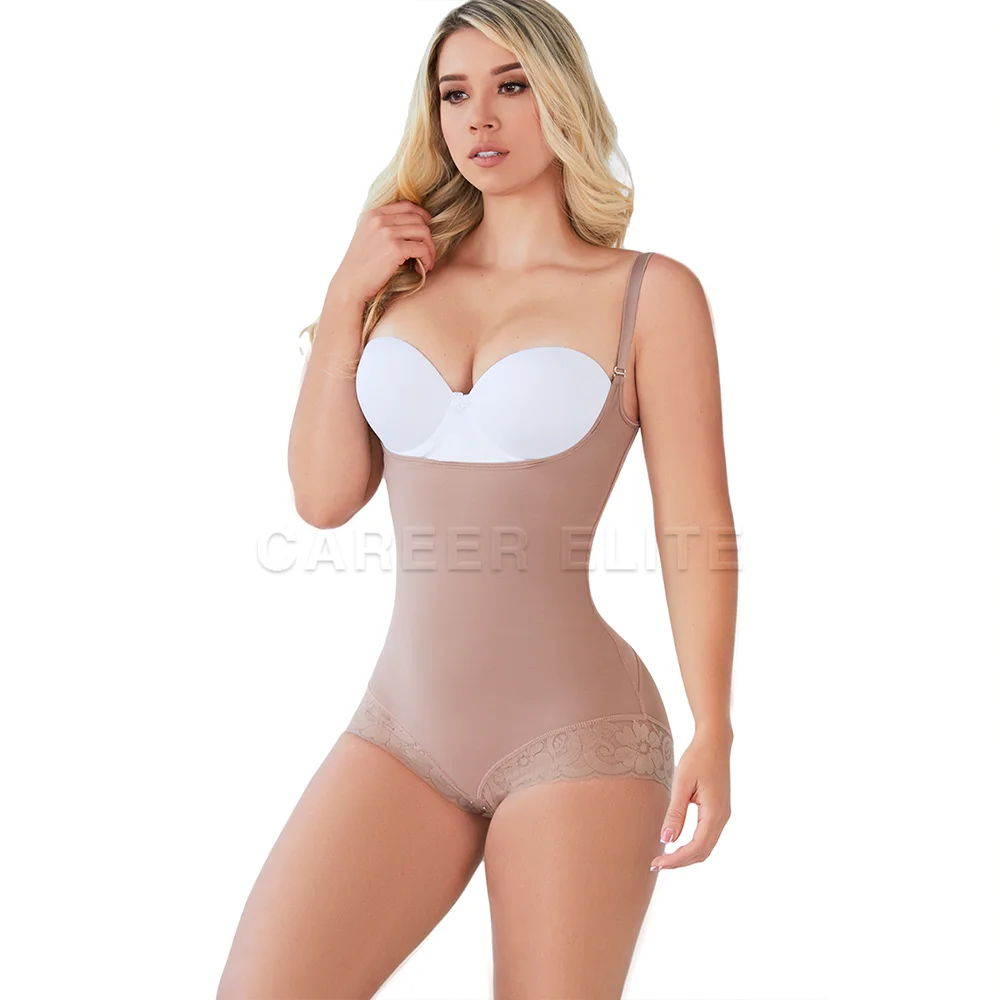 Butt Lifter Shapewear for Women Tummy Control Thong Bodysuits Open Chest Adjustable Shoulder Straps Post Surgery Recovery Femme