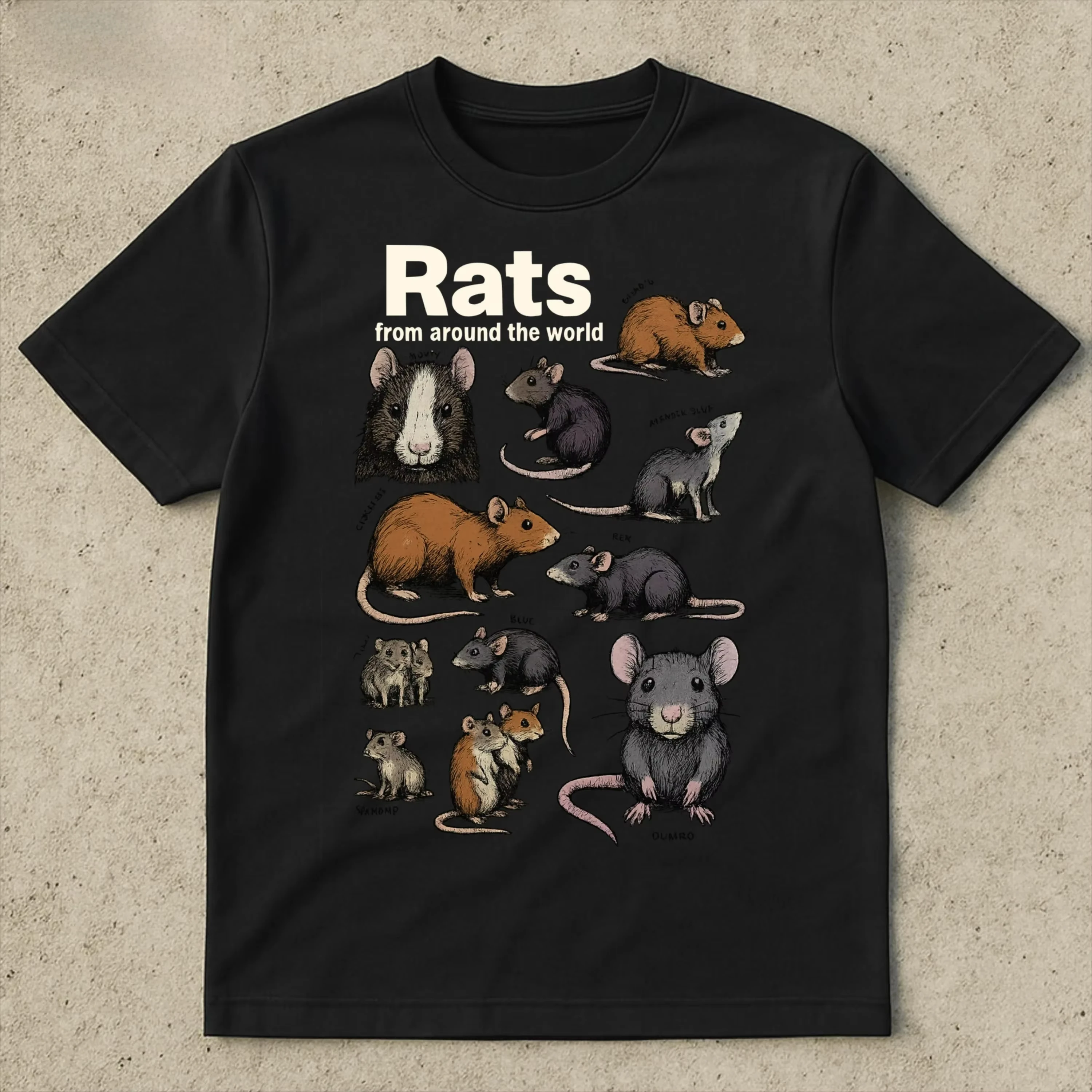 Unisex Vintage 90s Crazy Rats Medieval Rat Graphic T-Shirt, Cursed Cat Funny Meme Ironic Y2K Casual Short Sleeve Top