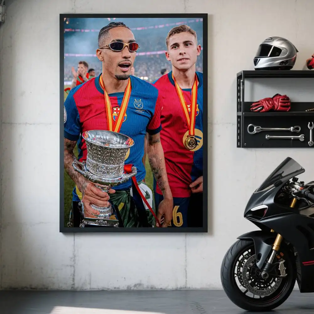 1 Stück FC Barcelona gewinnt den Titel Poster, selbstklebender, wasserfester Papieraufkleber, Wanddekoration für Kaffeehaus, Bar, Zimmer – Detail 8