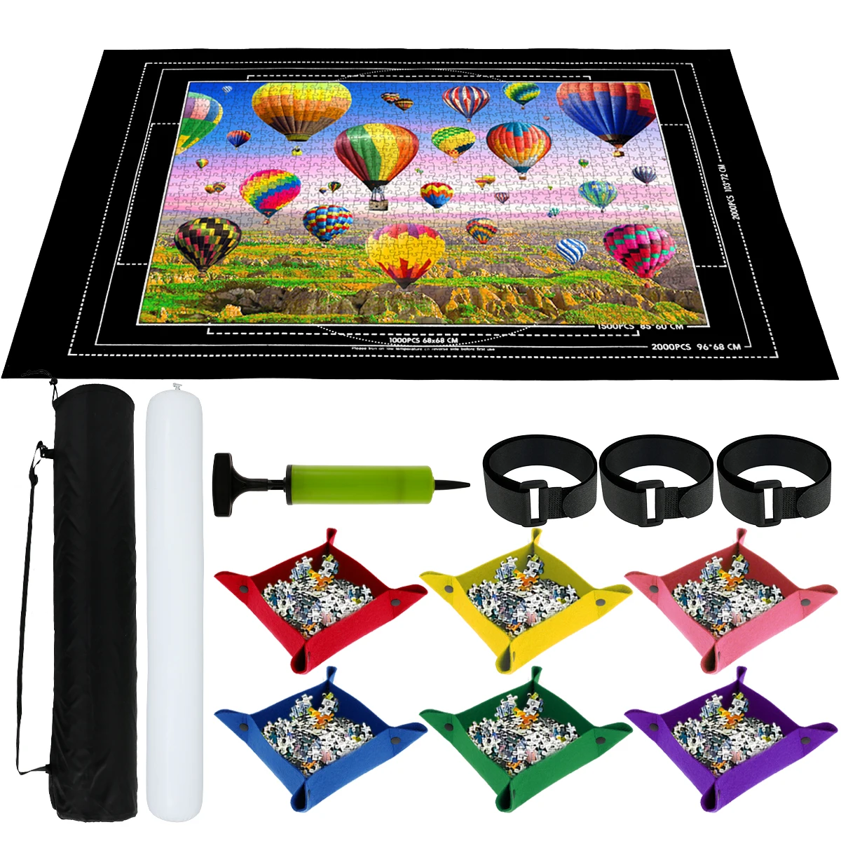 

Puzzles Pad Jigsaw Roll Felt Mat Playmat Puzzles Blanket For Up To 2000 Pcs Puzzle Accessories New Portable Mat with Felt Saver