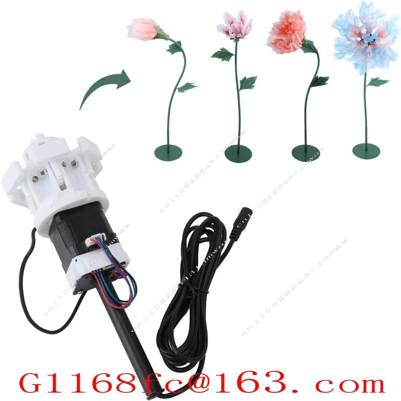 A142 Wedding Mechanical Flowers Automatic Open Closing Motor Glowing Motor Simulation Flower Opener Artificial Flower Control
