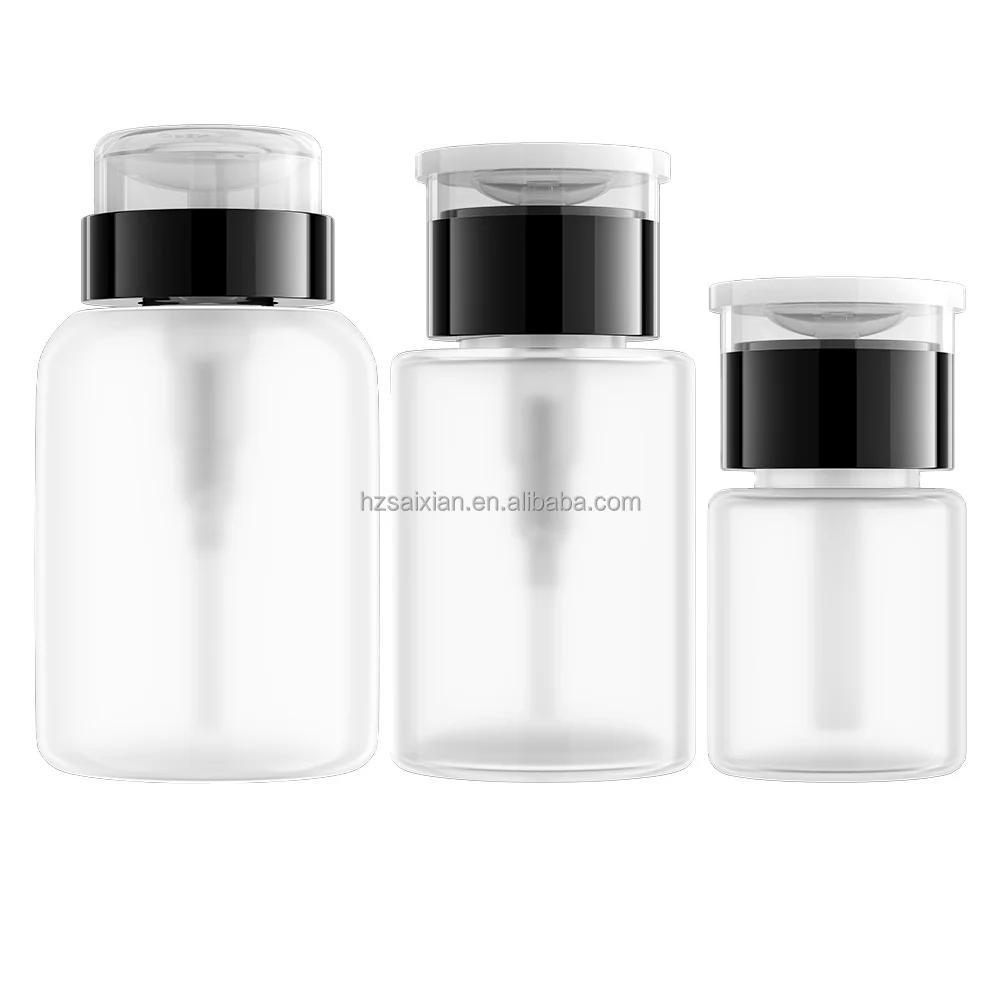 SAIVXIAN 60ML & 150ML Fiber Optic Dispenser Empty Pressed Alcohol Bottle with Liquid Pump Refillable Alcohol Spray Can Container