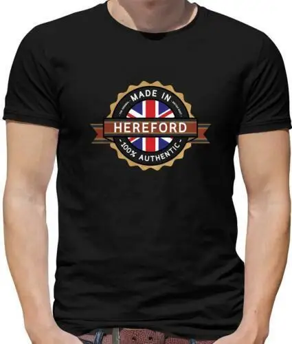 

Мужская футболка сделано в Hereford-родной город-herefordшир-подарок