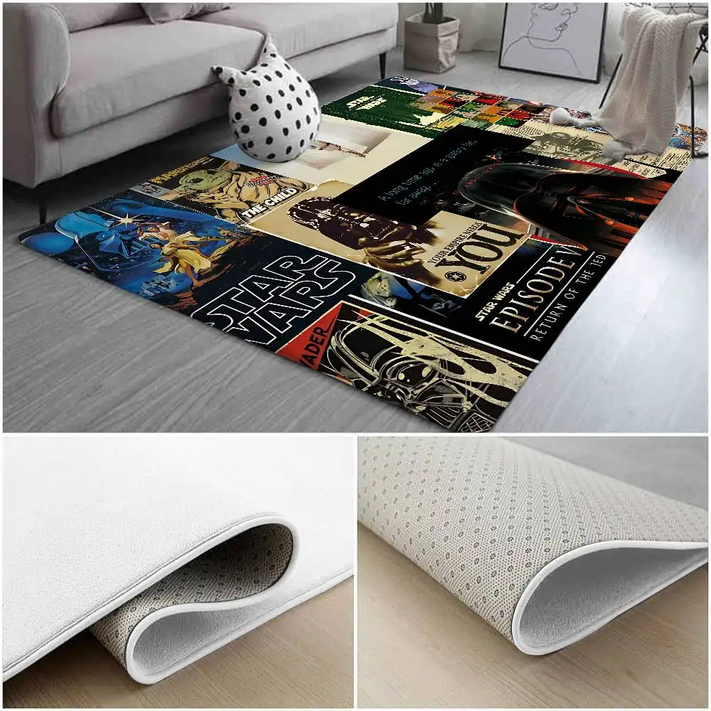 S-Star Wars Floor Mats Home Laundry Rug Carpet For Living Room Decor Lounge Area Anti-slip Foot Mat Entrance Doormat