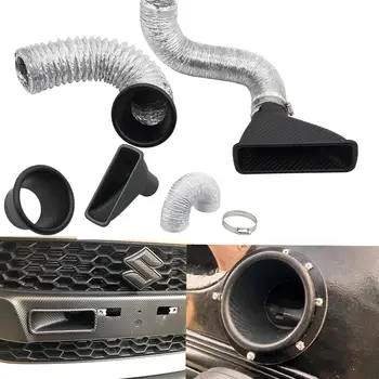 1 pz Universale Paraurti Anteriore Auto Aria di Aspirazione Turbo Kit Tubo di Aspirazione Aria ABS Kit di Ingresso Turbina Tubo Imbuto Aria Look Fibra di Carbonio 8 best sales aspirazione turbo - №1