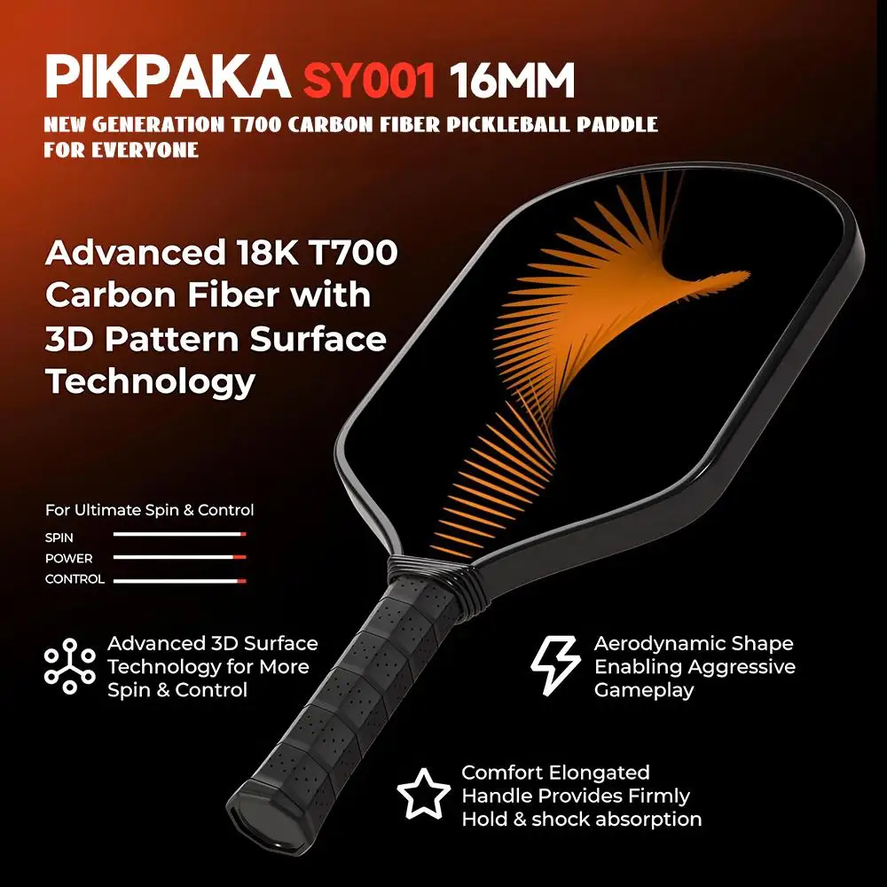 مجموعة مجداف كرة البيسبول الرياضية ذات التصميم البرتقالي المعتمدة من USAPA T700 من ألياف الكربون Unibody مع طاقة أساسية على شكل قرص العسل مقاس 16 مم #5