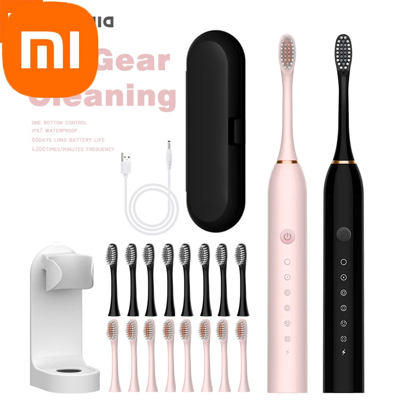 

Xiaomi 6 Gear Powerful Sonic Electric Toothbrush USB Waterproof Smart Rechargeable Toothbrush Washable 8 brush heads Whitening