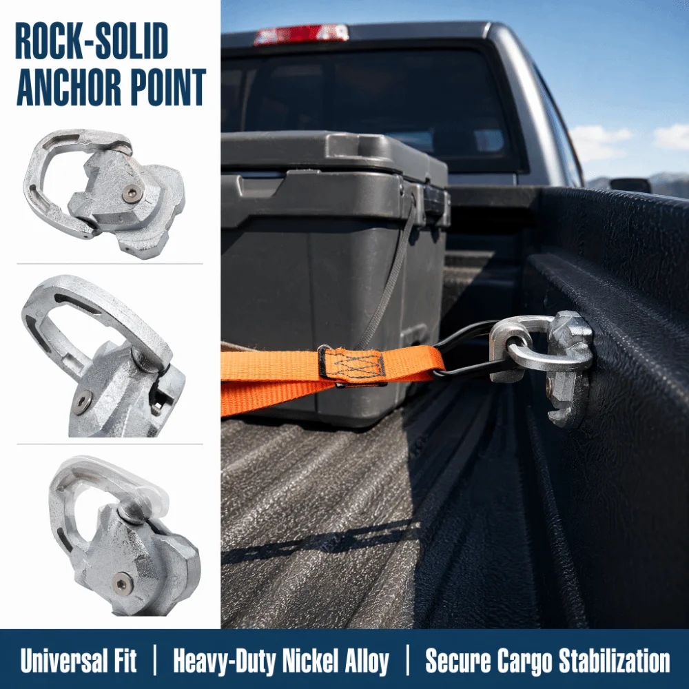 No Vibration Alloy Bed Tie Hook Alloy Tone Durable Truck Bed Anchor Hook Cargo Fastening Clip Bed Liner Repair