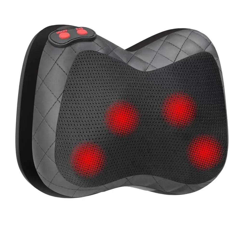 Device With Heat Back Massager Kneading Deep Tissue Neck Massage Pillow Front And Back 3D Simulation Shiatsu Massager Relaxation