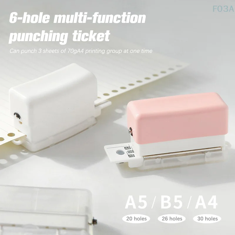 6 Holes Puncher A4 B5 Loose Leaf Paper Hole Punch Planner Standard Hole Punch Machine Scrapbooking Paper Binding