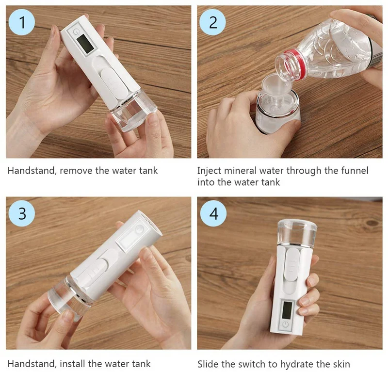 Portable Nano Mister Facial Handy Sprayer USB Rechargeable Atomization Steamer,Moisturizing & Hydrating For Skin Care