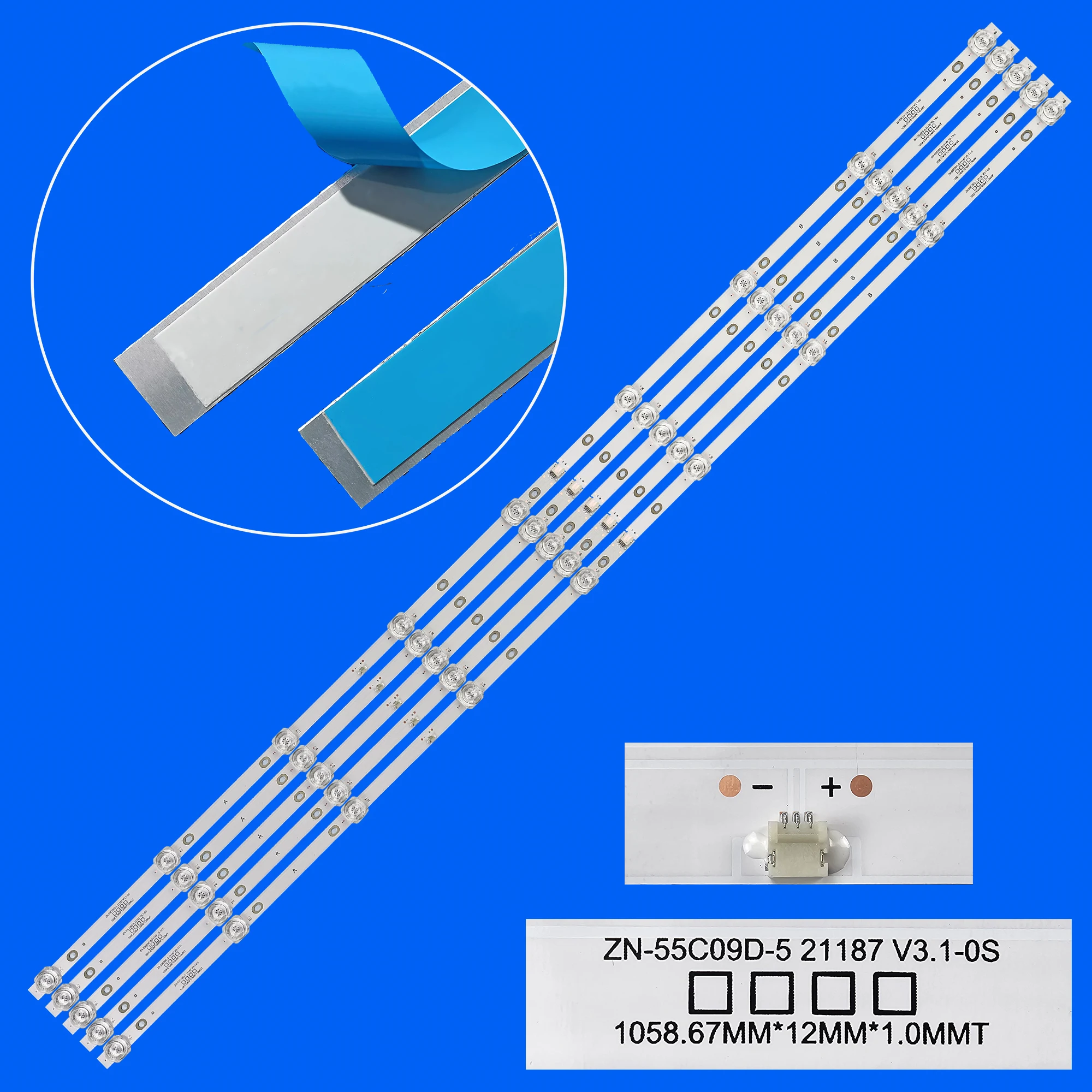 LED backlight Strips For MGUB55WB POL-5502UWE 55WUS9000 HV550QUB-F70 ZN-55C09D-5 21187 V3.1-os
