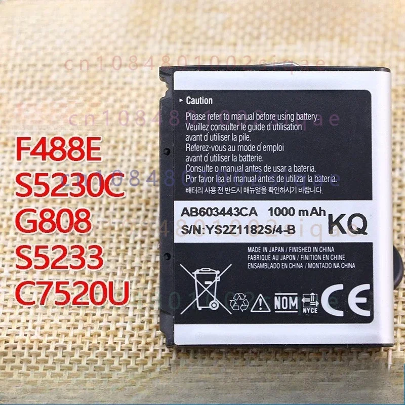 For samsung sgh-g808 mobile phone battery f488e original gt-s5230c genuine 5233 electric board c7520u