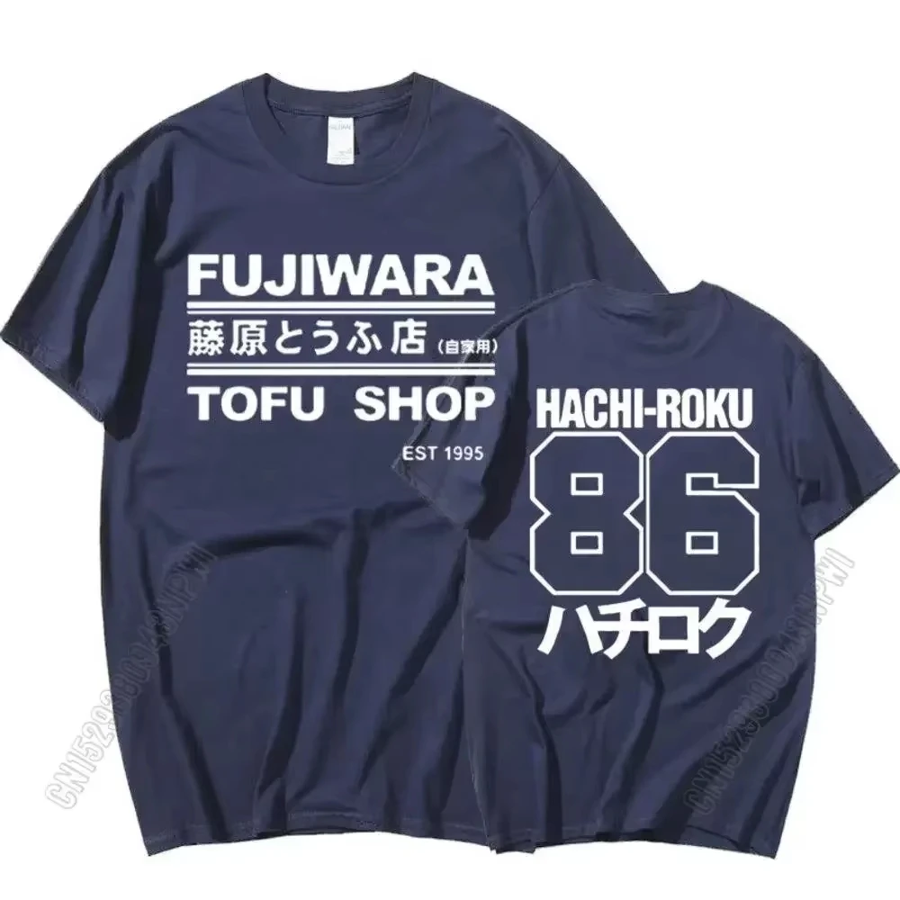 Initial D Manga Hachiroku Shift Drift Cotton T-Shirt Takumi Fujiwara Ae86 100% Cotton Loose Tops Breathable Tee