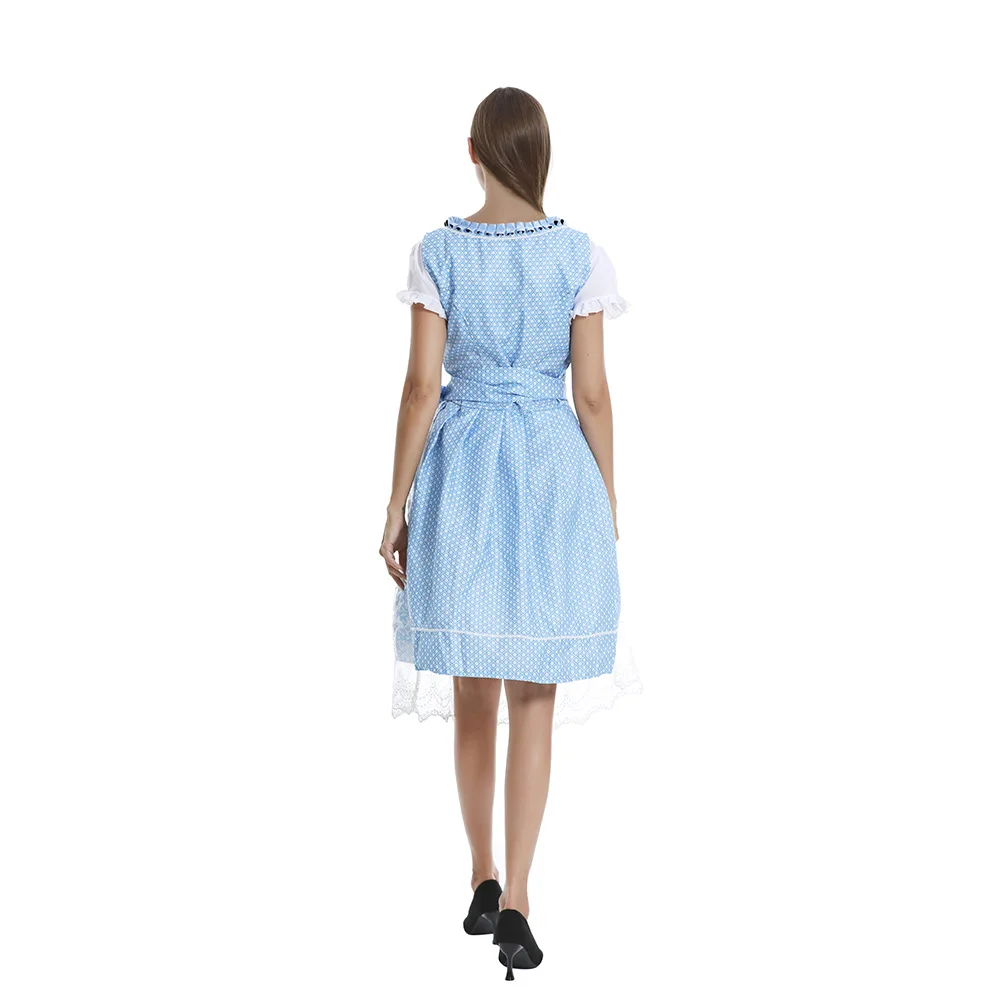 Oktoberfest-Robe de bière vintage à manches courtes pour femmes, costume de performance sur scène, robes rétro décontractées, Allemagne