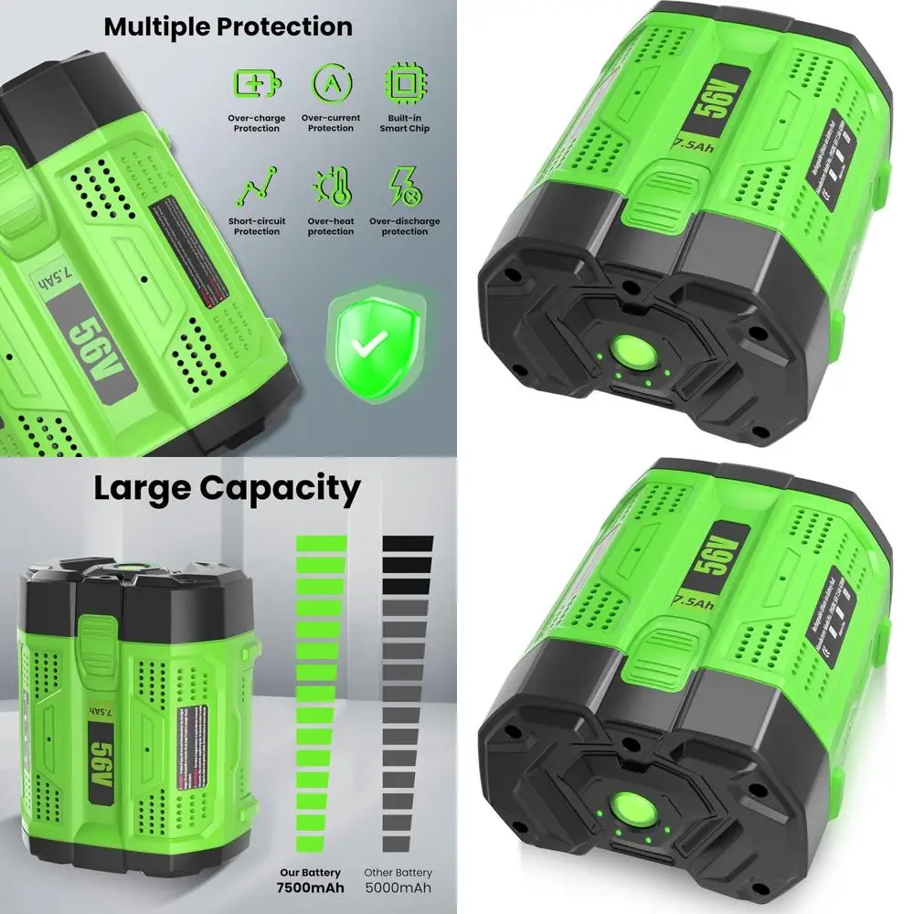 

7500mAh Replacement Battery for Leaf Blower, Electric Power Tools, 7.5Amps (1 Pack)